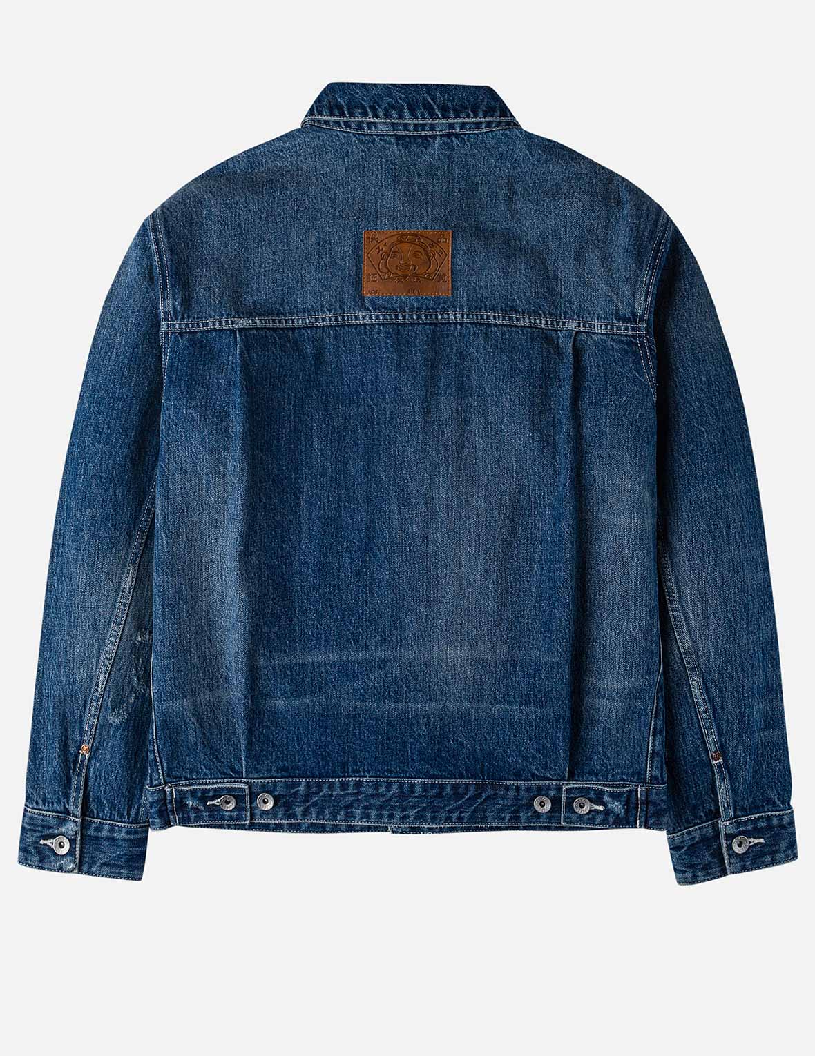 Distressed Seagull Print Relax Fit Vintage Washed Denim Jacket