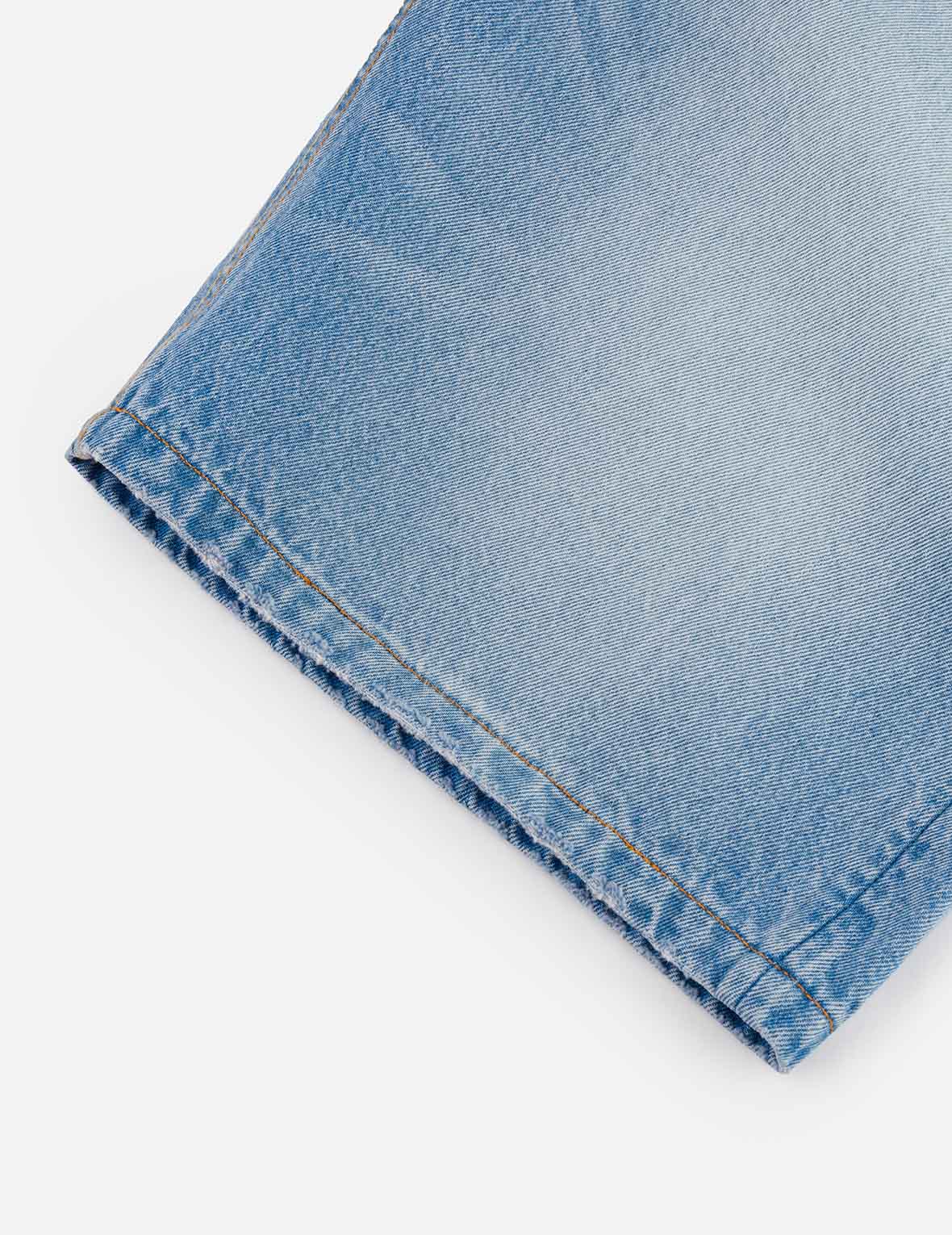 カモメ刺繍 レギュラーフィット ウォッシュドデニムジョーツ