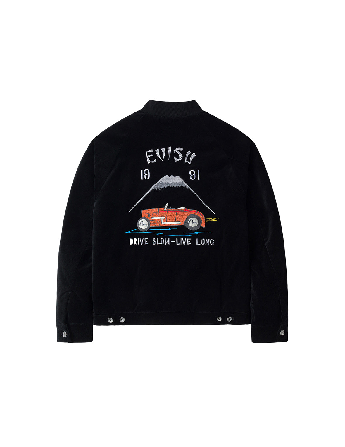 EVISU スカジャン サイズ38 黒 ビンテージベルベットレギュラーフィットパッドスカジャン – EVISU