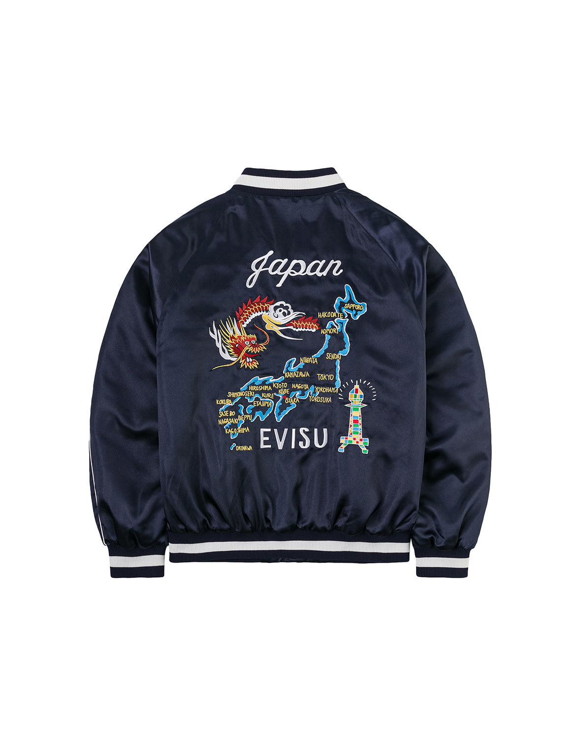 EVISUアーカイブ刺繍レギュラーフィットパッドスカジャン