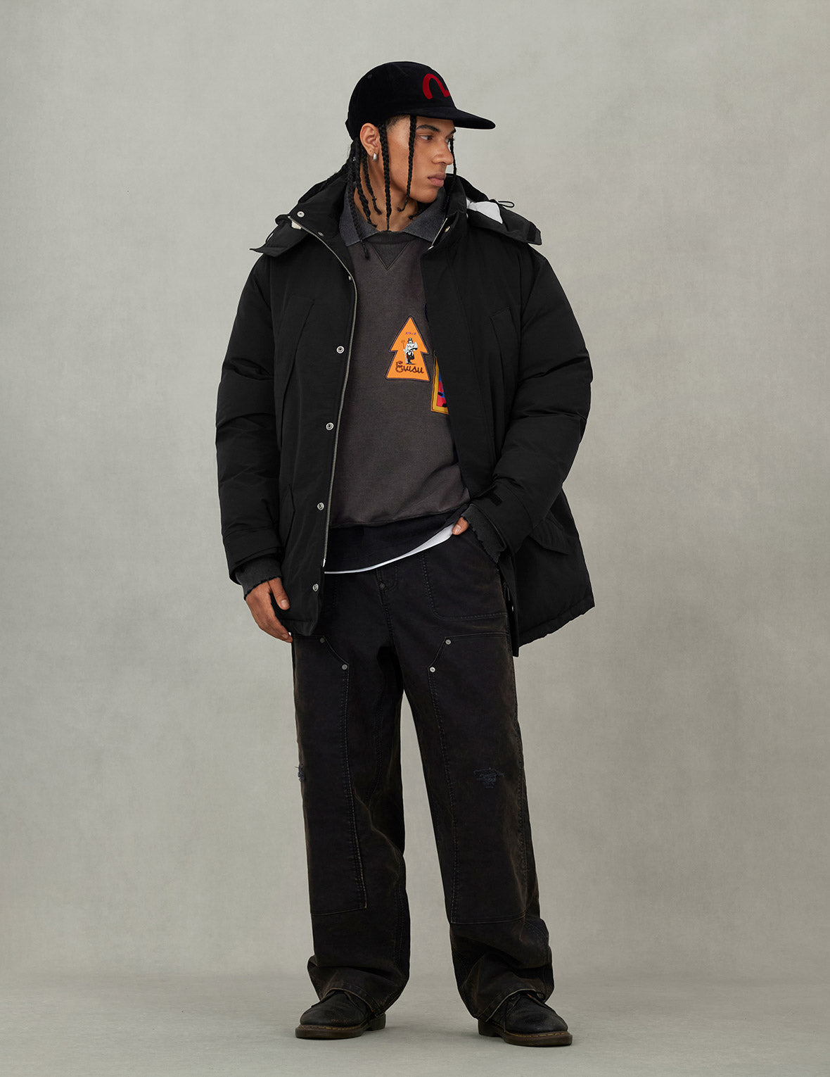 カモメ刺繍 レギュラーフィット 防水ダウンジャケット