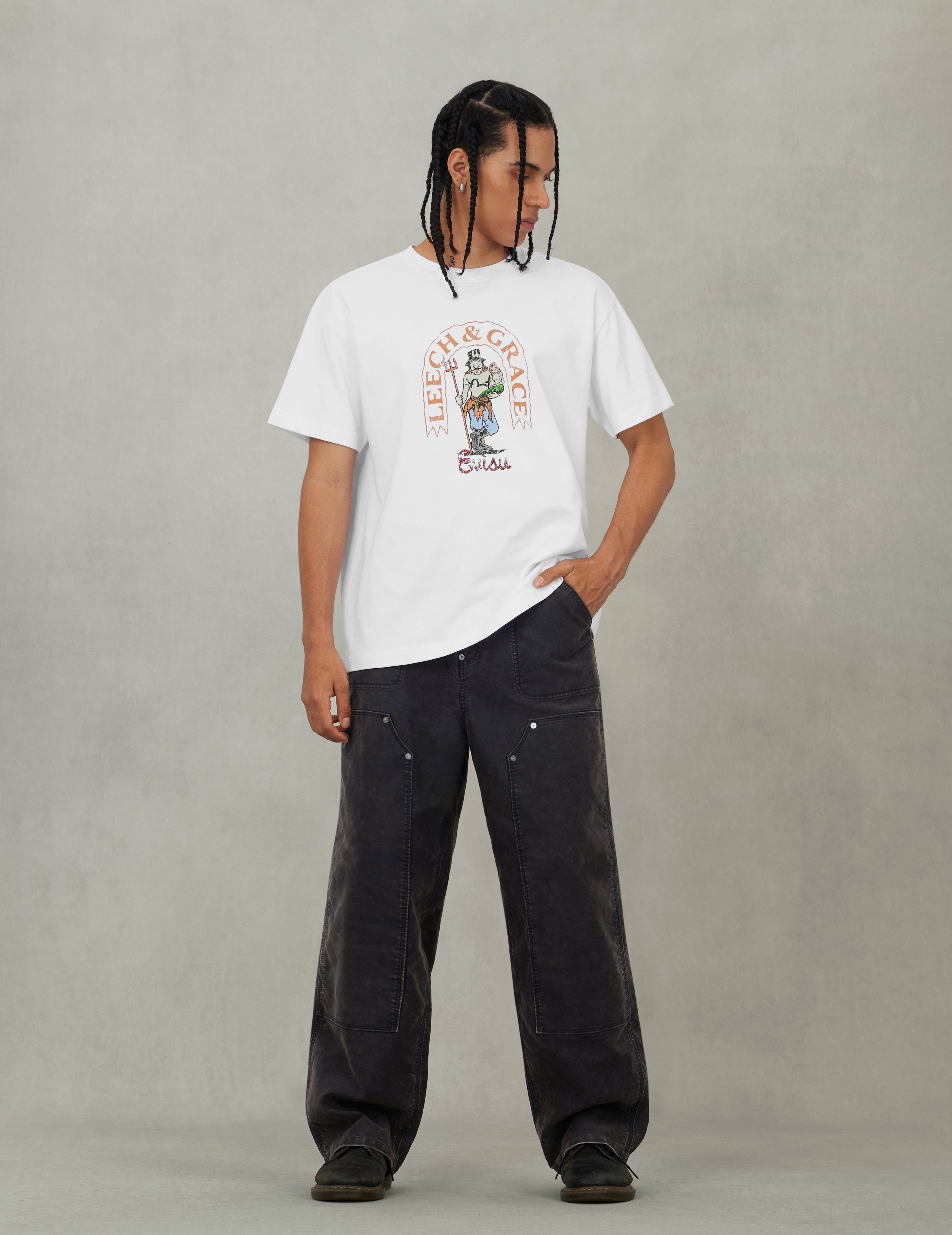 カモメプリントとマルチポケット レギュラーフィット カーゴパンツ