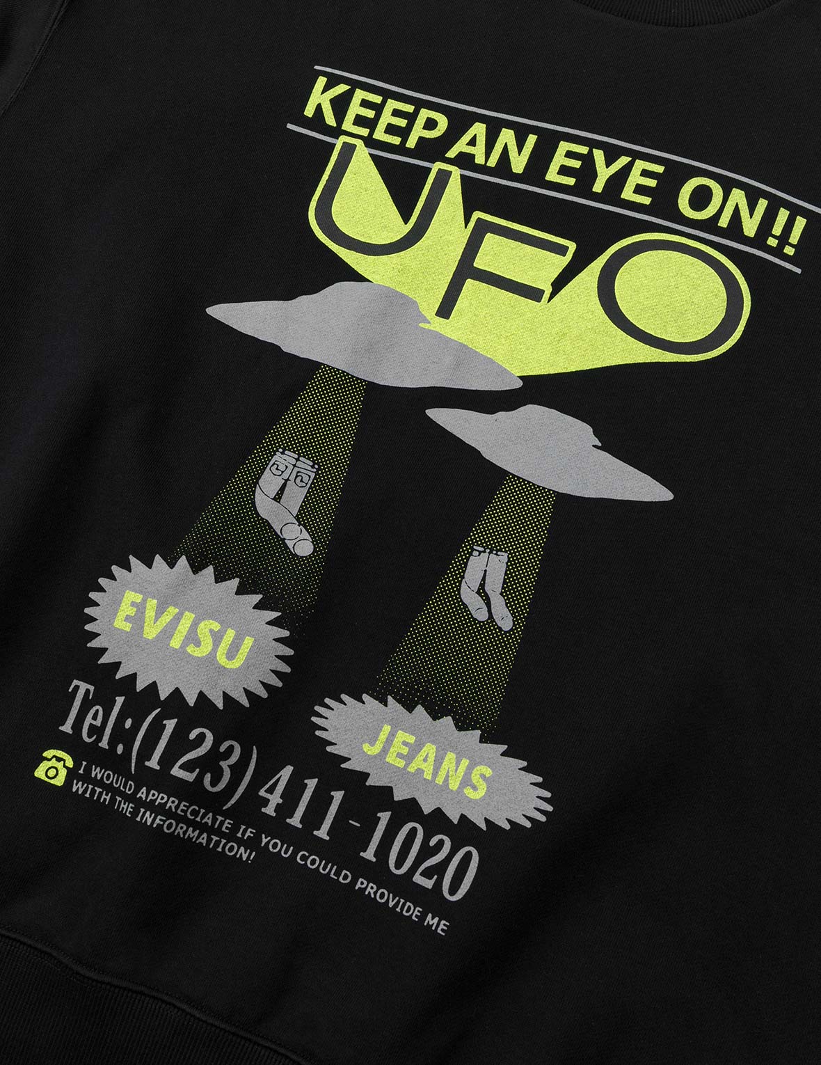 UFOプリントとカモメアップリケ リラックスフィット フーディー