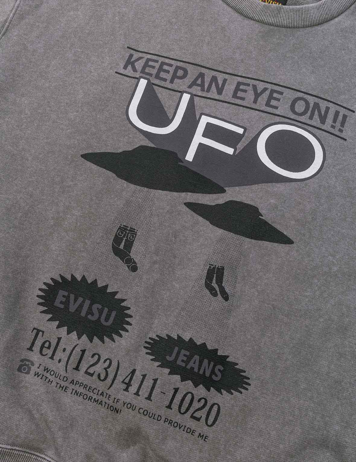 UFOプリントとカモメアップリケ リラックスフィット フーディー