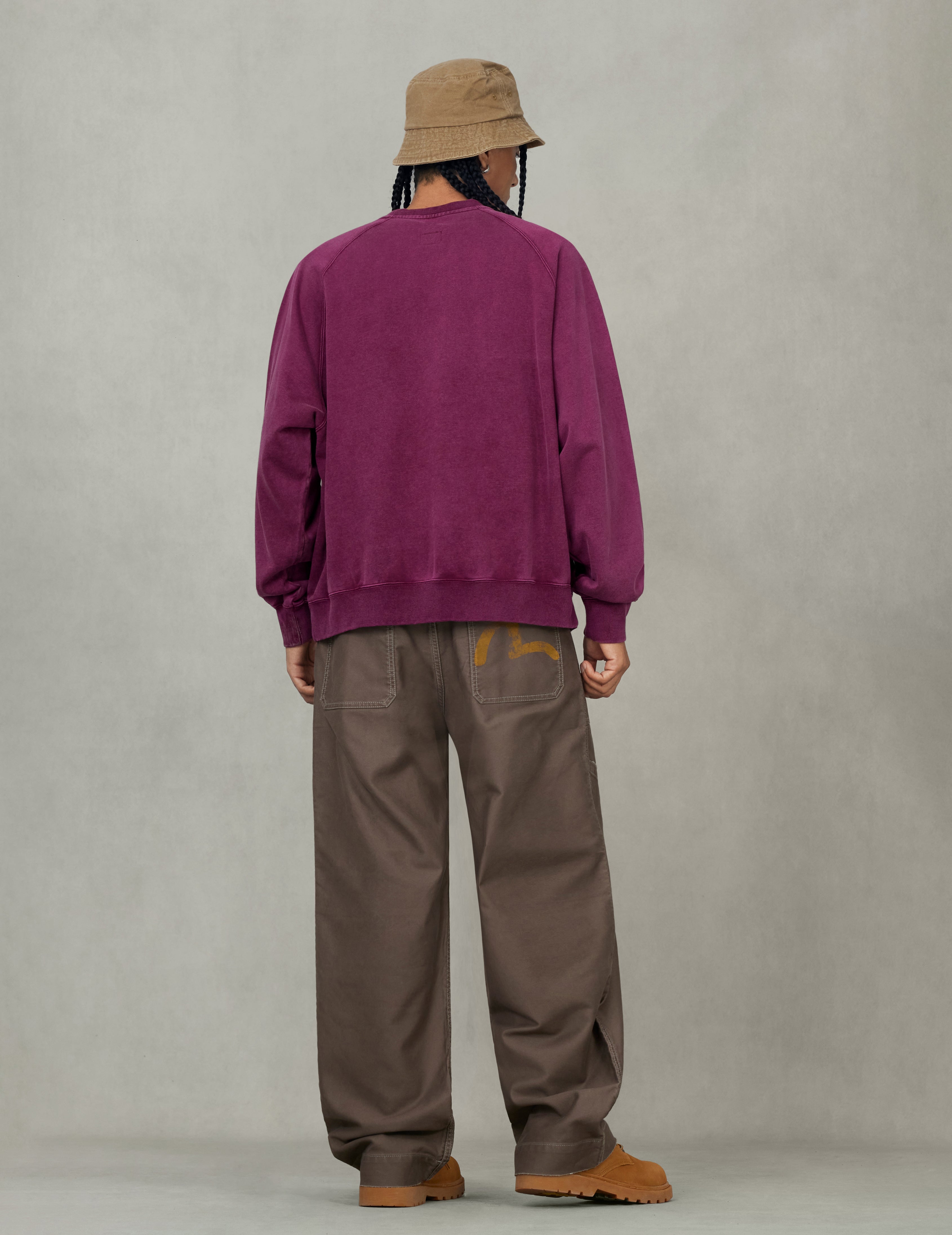 アメリカン「恵比寿」パッチとカモメ刺繍 リラックスフィット スウェットシャツ