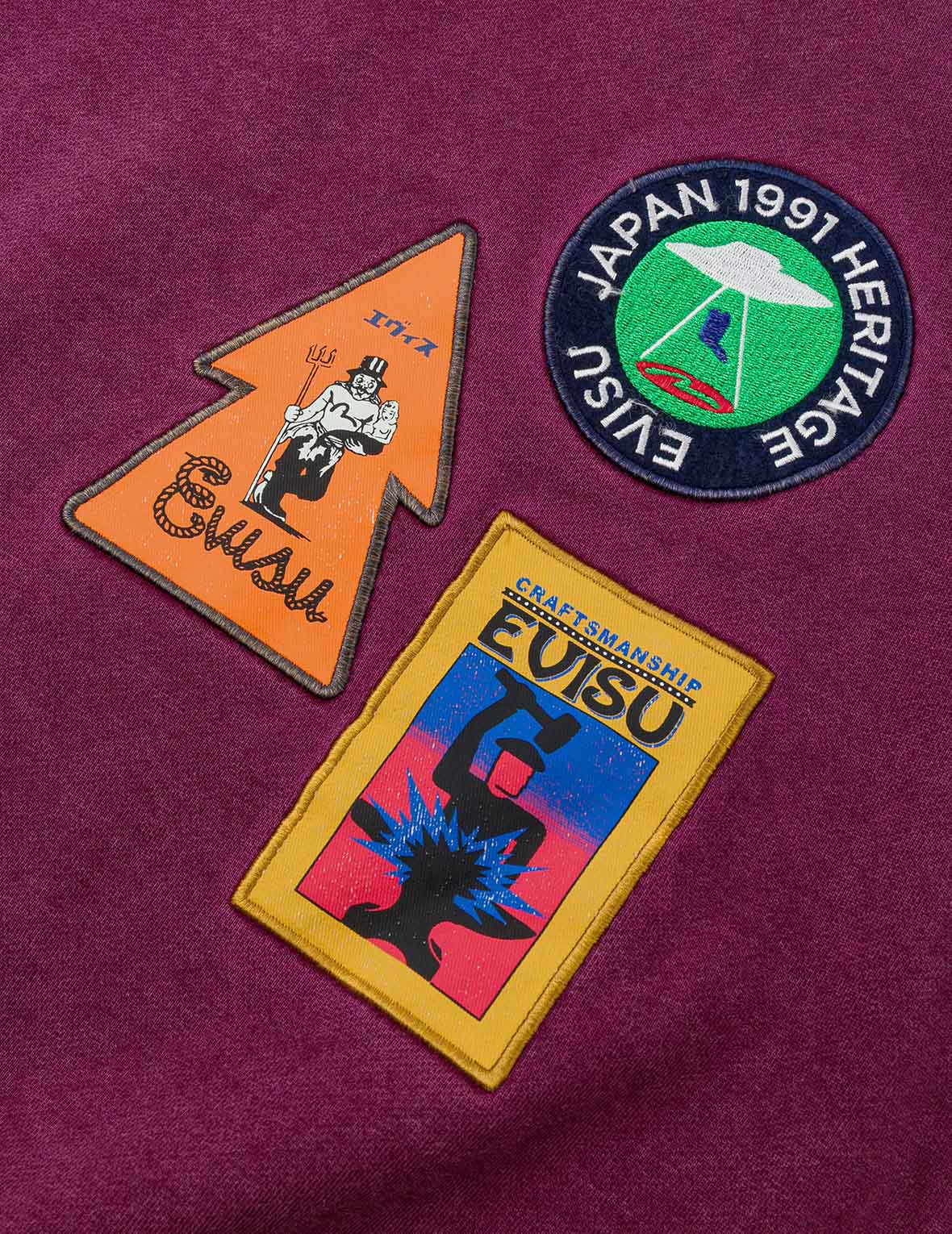 アメリカン「恵比寿」パッチとカモメ刺繍 リラックスフィット スウェットシャツ