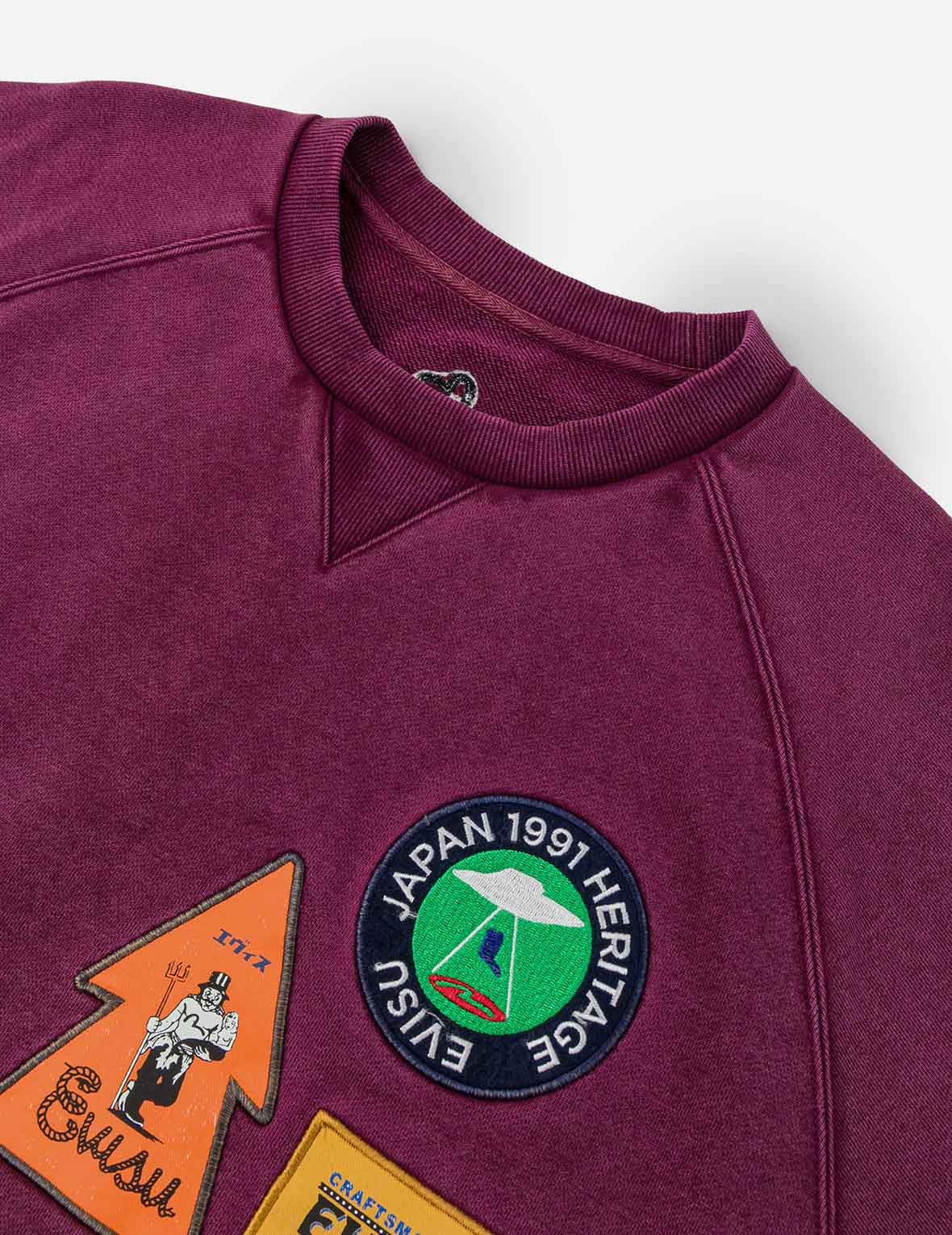 アメリカン「恵比寿」パッチとカモメ刺繍 リラックスフィット スウェットシャツ