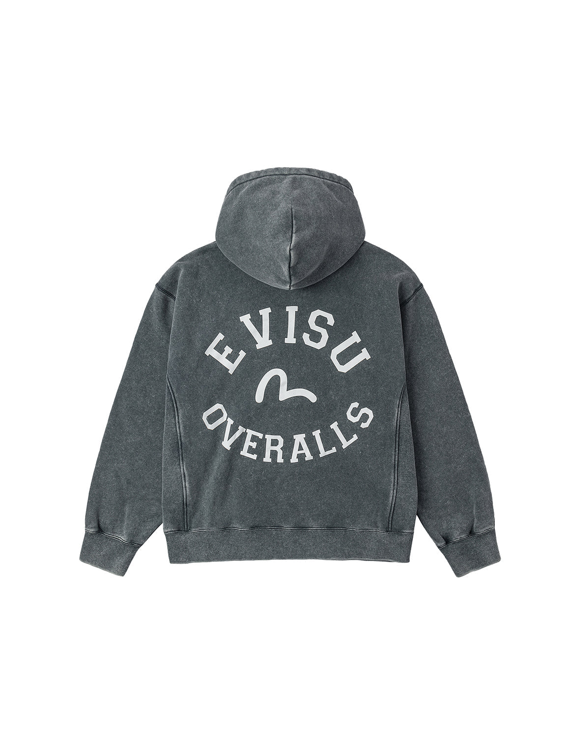 専用EVISU 長リブ デカロゴカモメロゴ ジップアップスウェットフーディー EVISU 長リブ デカロゴカモメロゴプリント ジップアップ