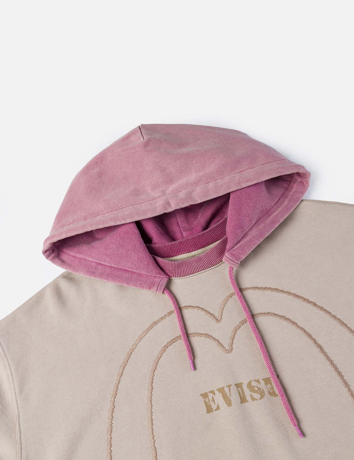 カラーブロッキングロゴプリントと大黒刺繍 レギュラーフィット フーディー