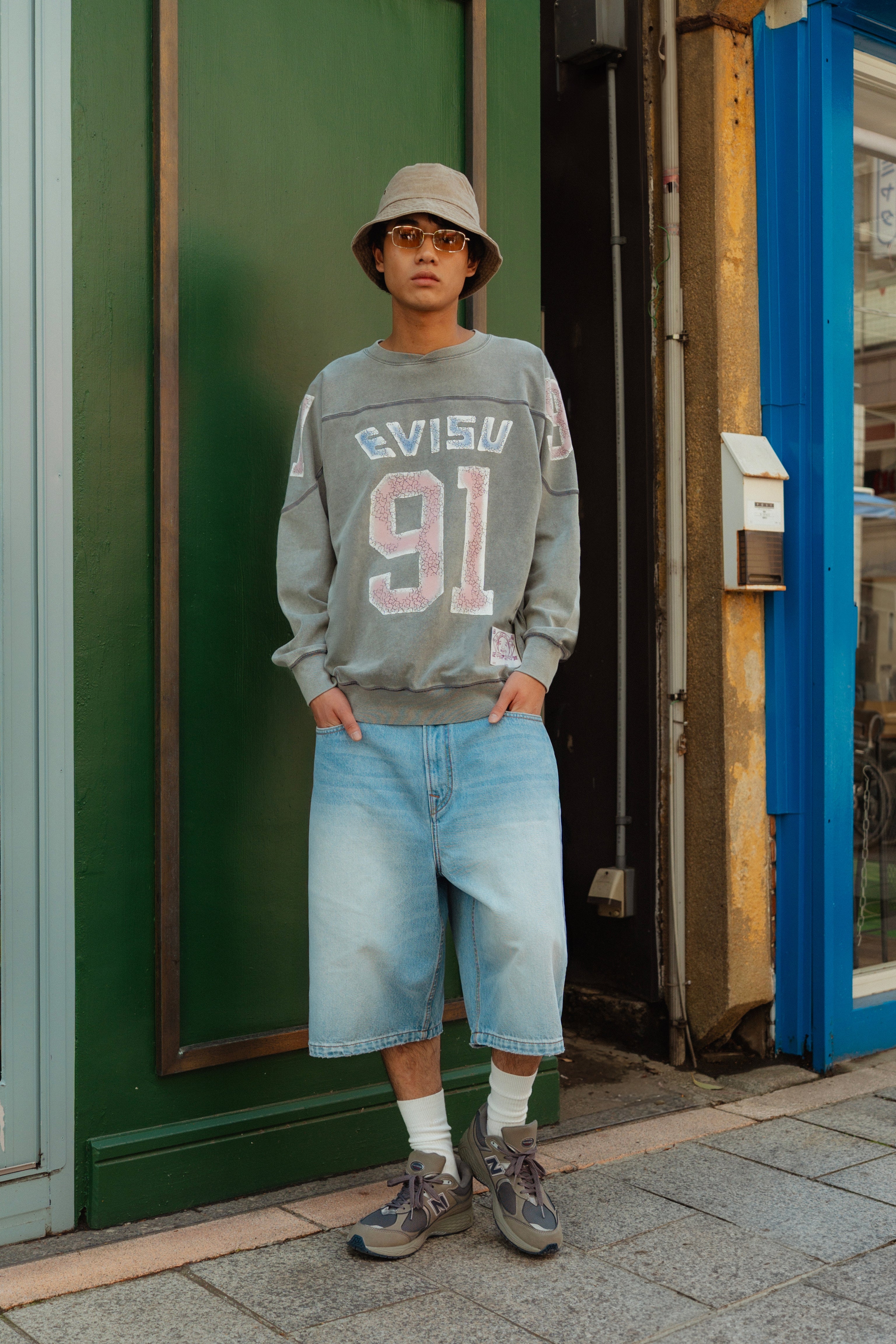 ロゴと「91」プリント レギュラーフィット 長袖Tシャツ