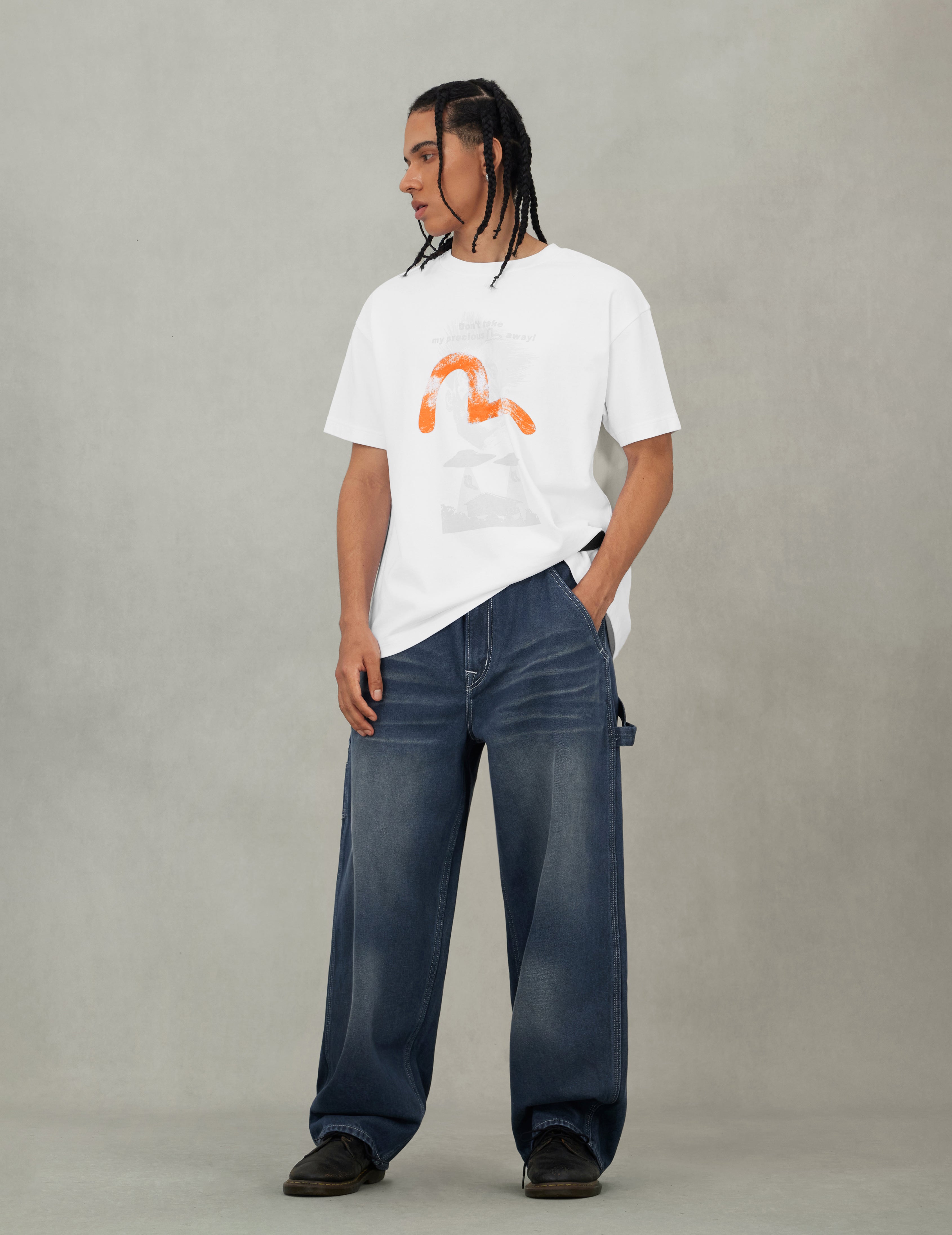 UFOアブダクションプリント リラックスフィット Tシャツ