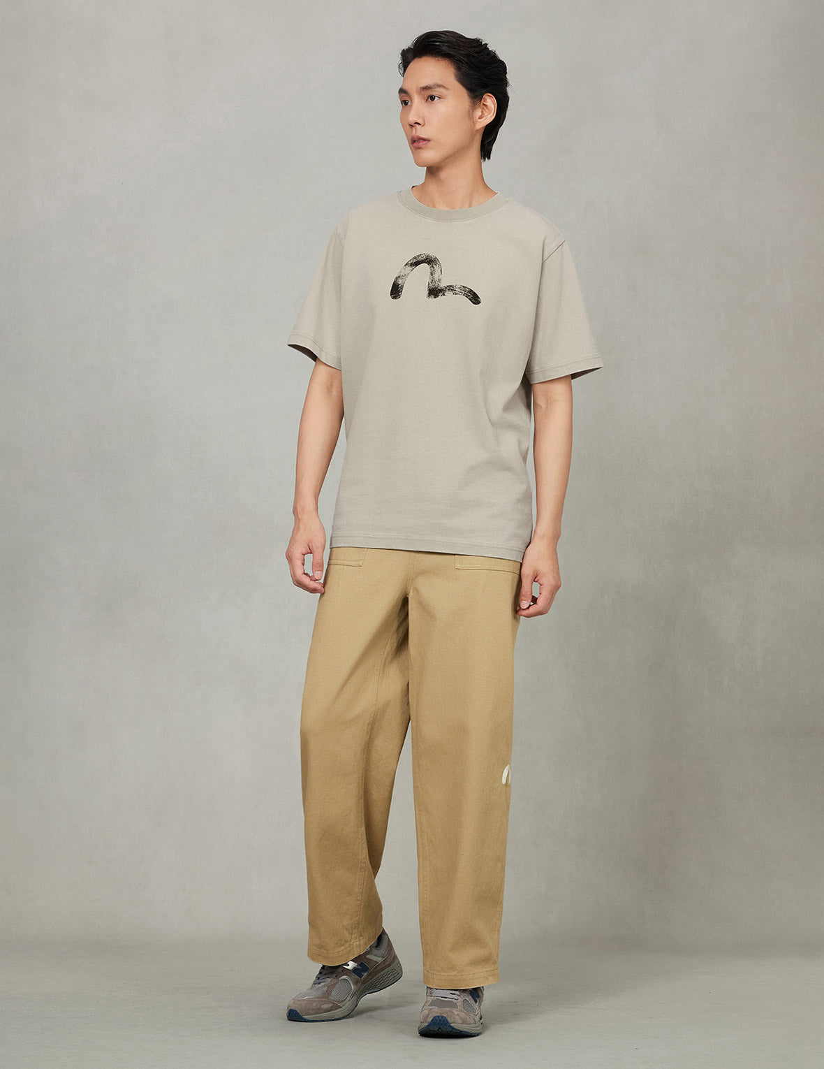 手描きカモメプリント リラックスフィット Tシャツ