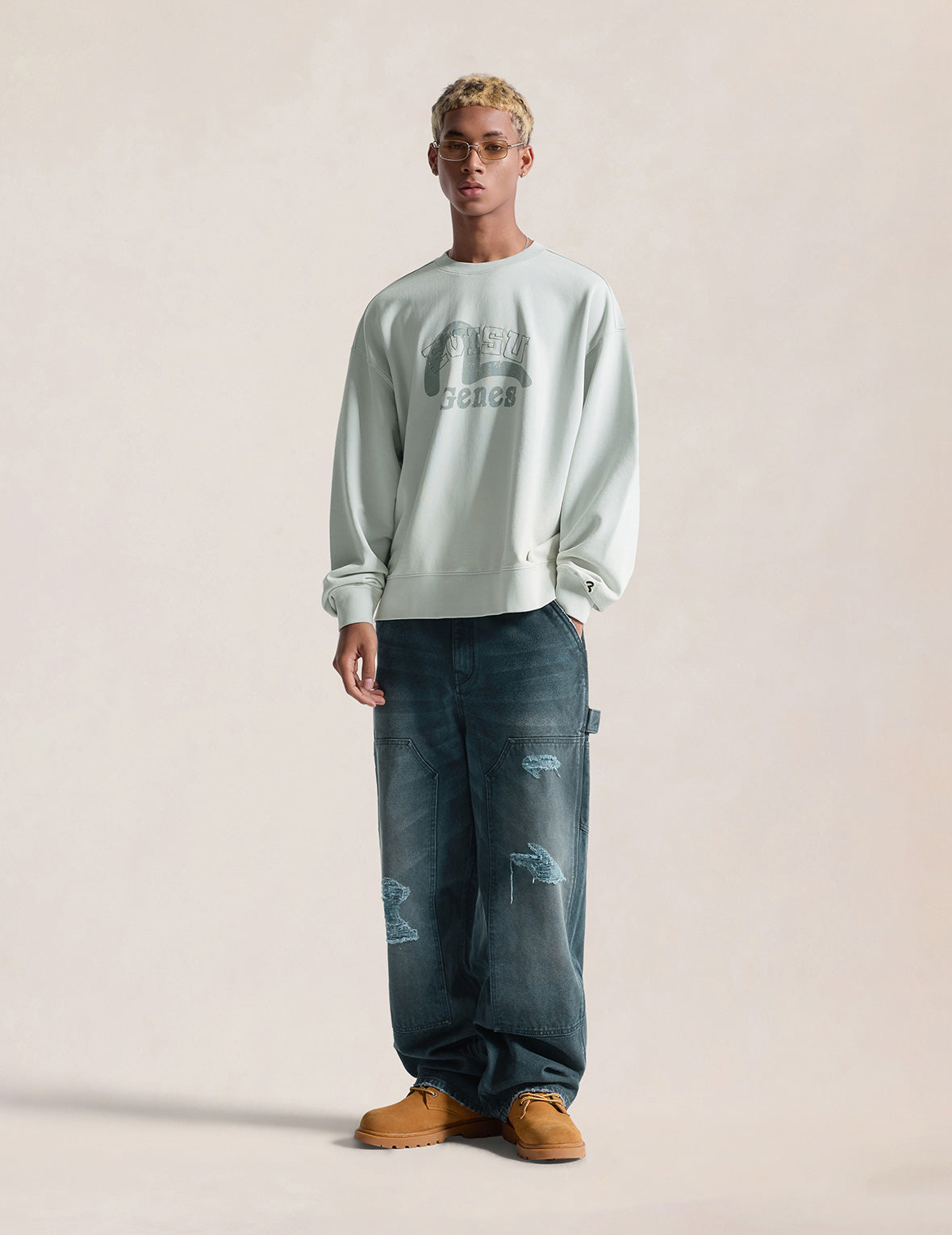 Distressed Double Knee Utility Pants