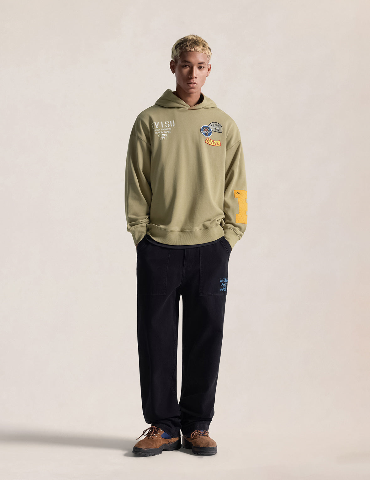 Multi-Badge EVISU Hooded Sweatshirt