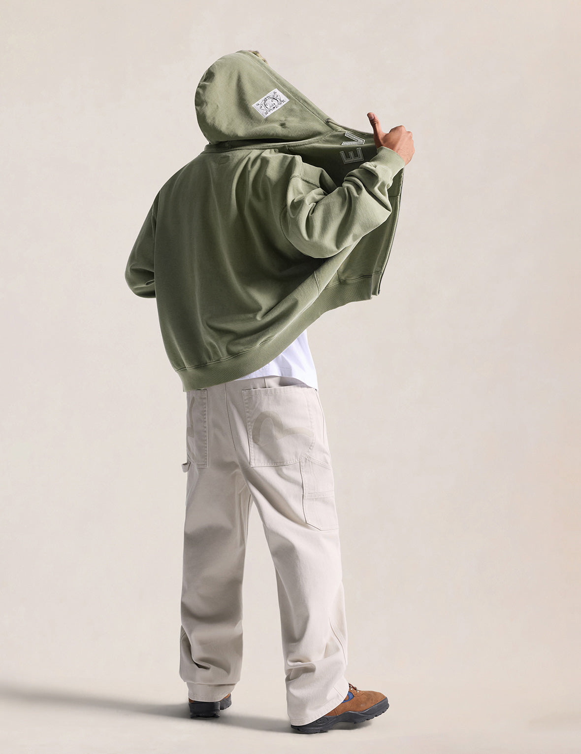 EVISU パッチ ジップフーディ