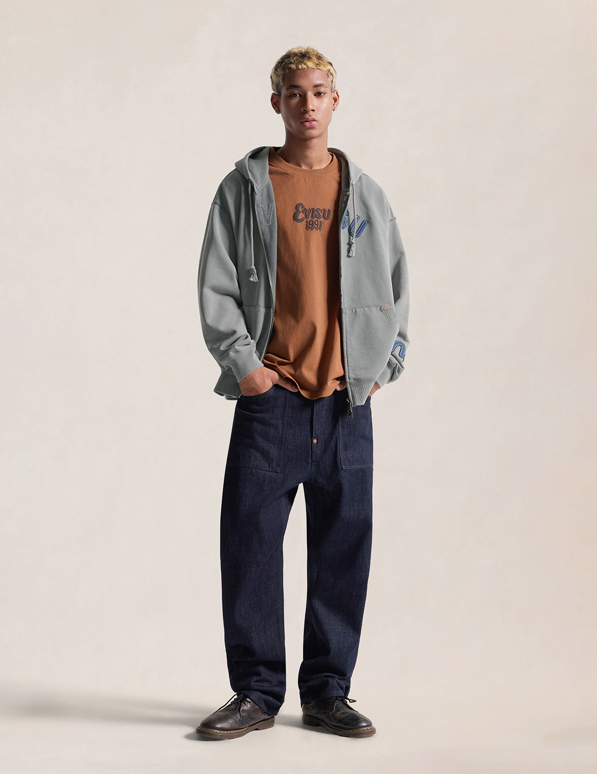 EVISU パッチ ジップフーディ