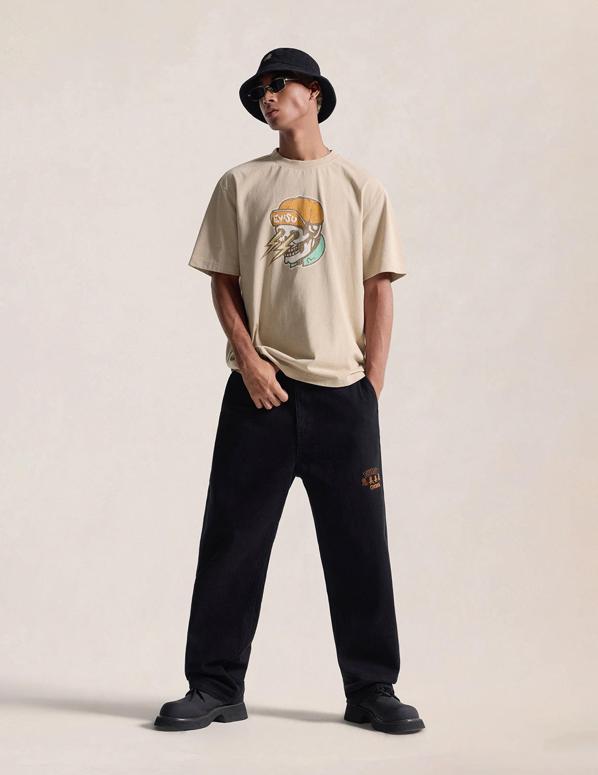 雷神スカルプリント Tシャツ