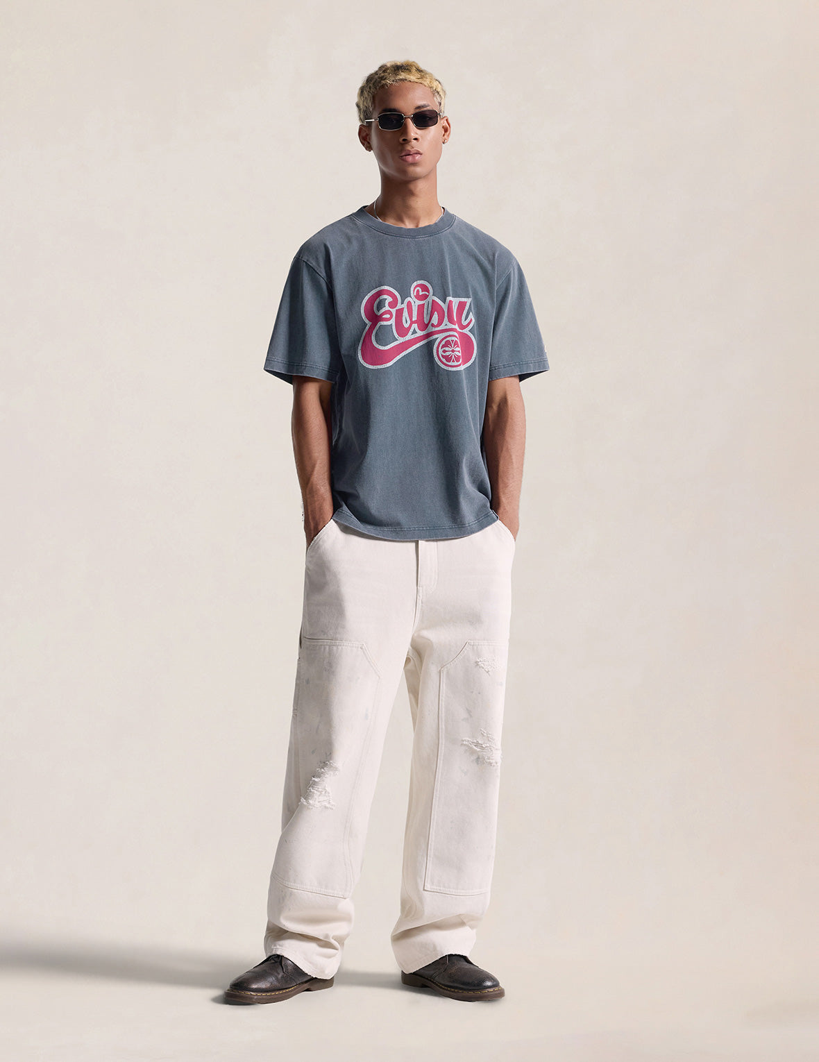 ウォッシュ加工 EVISUロゴ カモメTシャツ