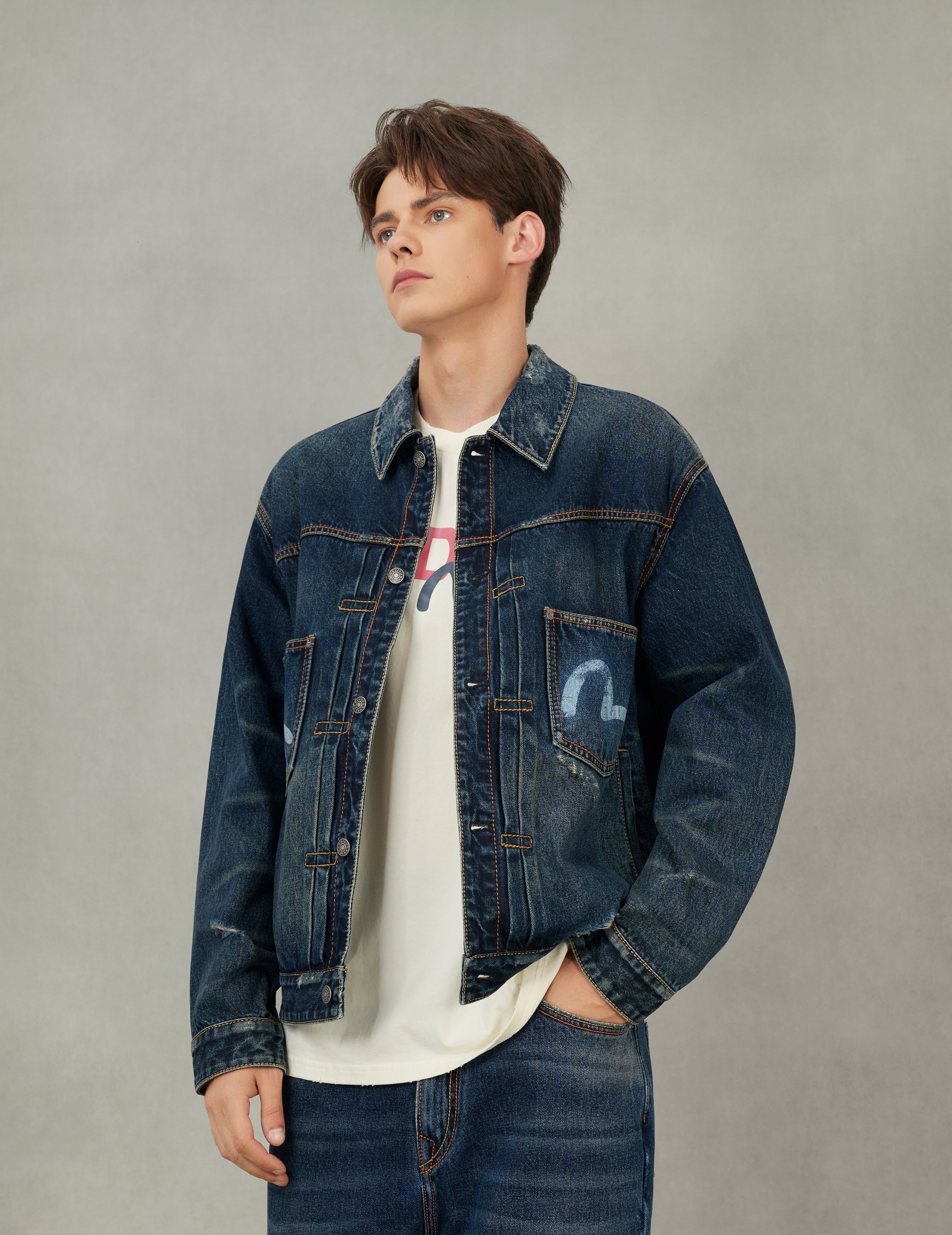 EVISU X GDC ウォッシュド リラックスフィット デニムジャケット
