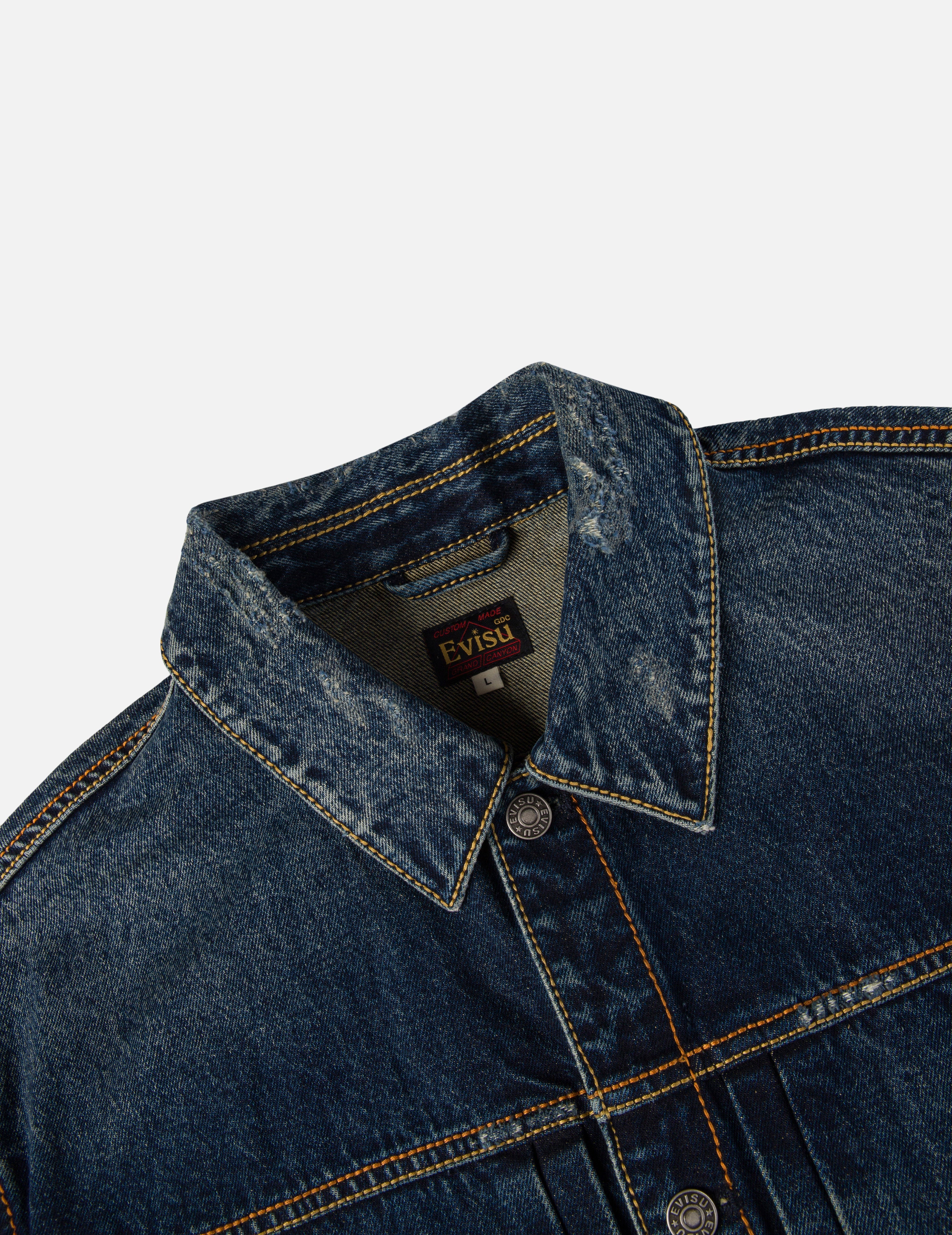 EVISU X GDC ウォッシュド リラックスフィット デニムジャケット