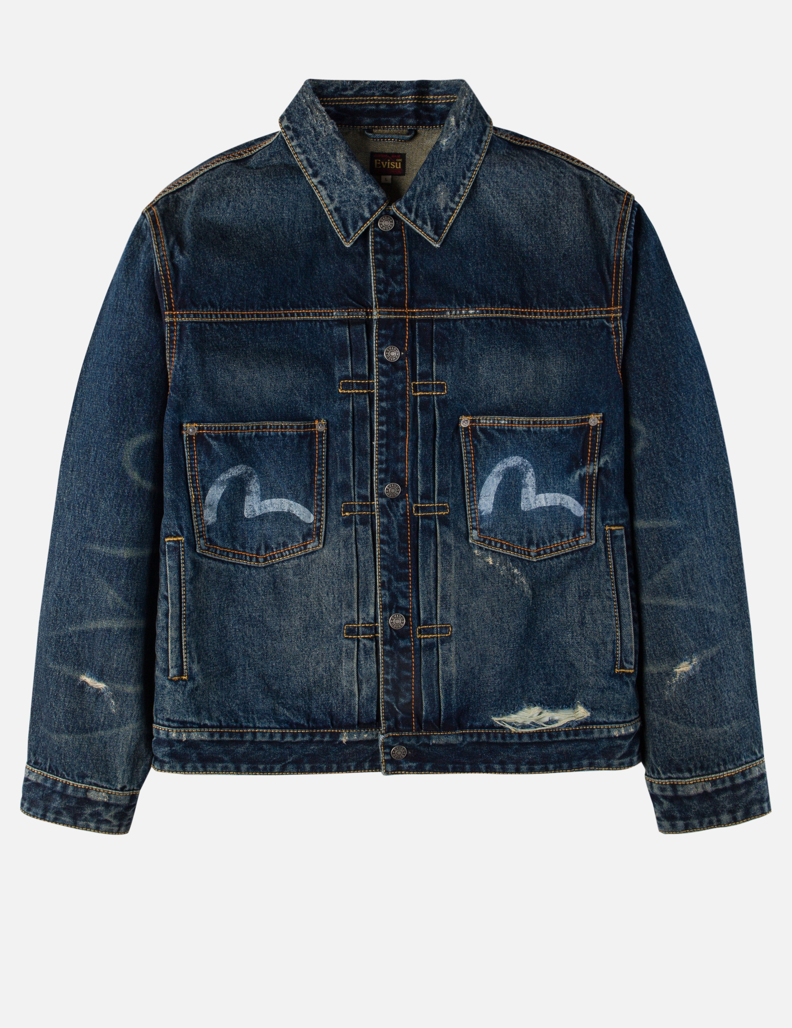 EVISU X GDC ウォッシュド リラックスフィット デニムジャケット