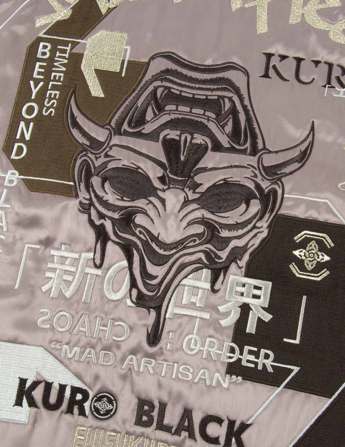 般若刺繍パネル中綿スーベニアジャケット