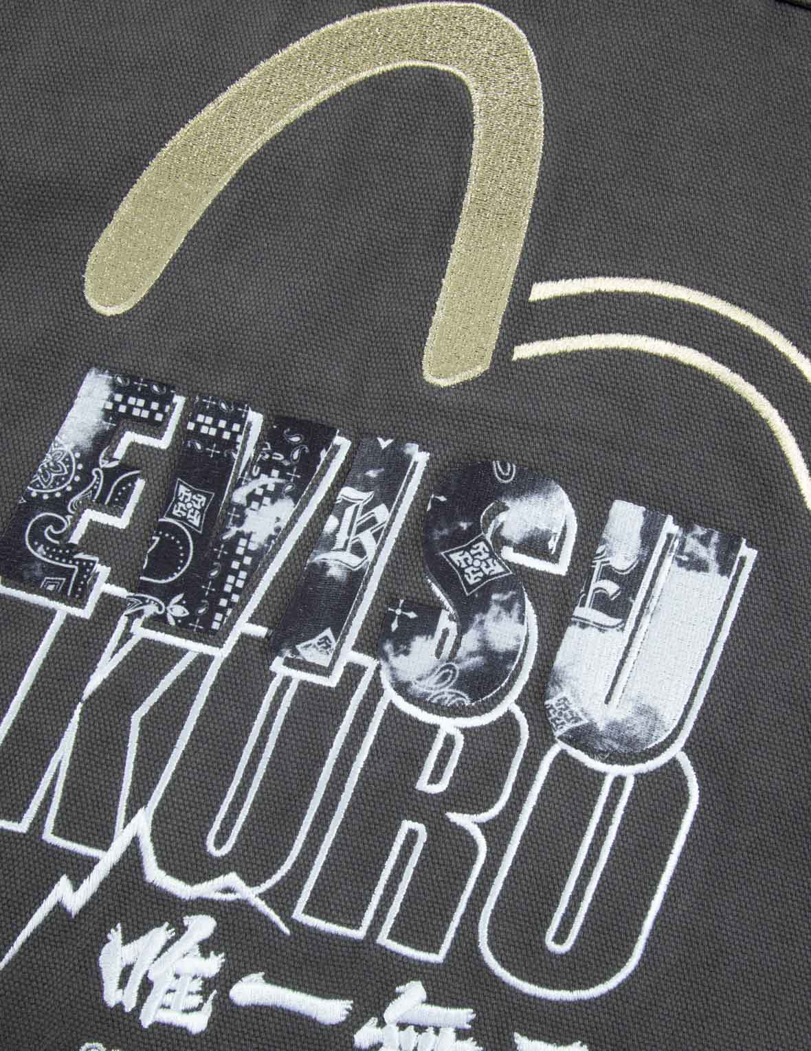モノグラム刺繍フードモック3-in-1ルーズフィットジャケット