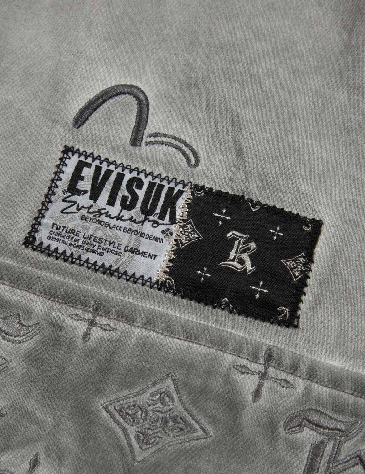 モノグラム刺繍ポケットルーズフィットシャツジャケット
