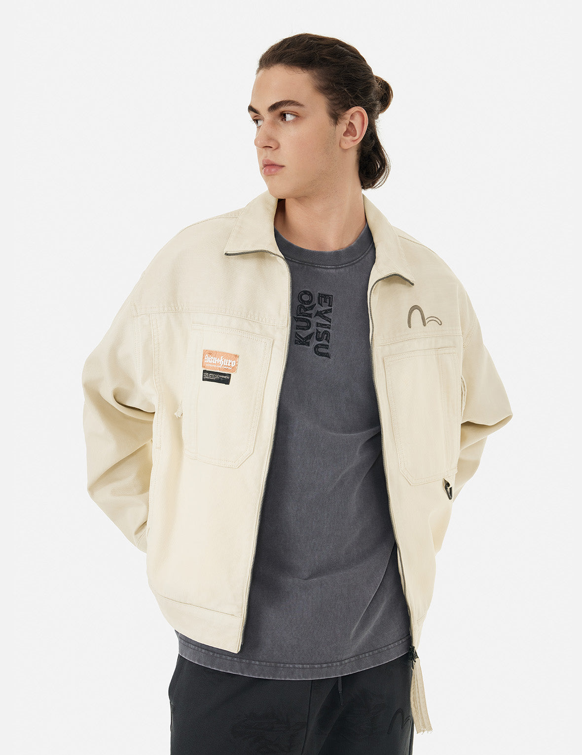 EVISUKURO Garment Dyed Oversized Jacket