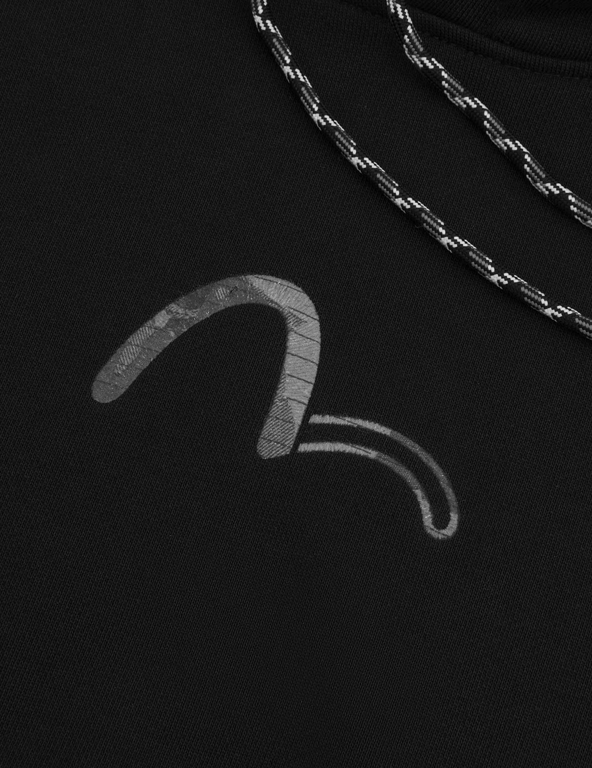 刺し子刺繍アップリケとカモメプリントオーバーサイズフーディ