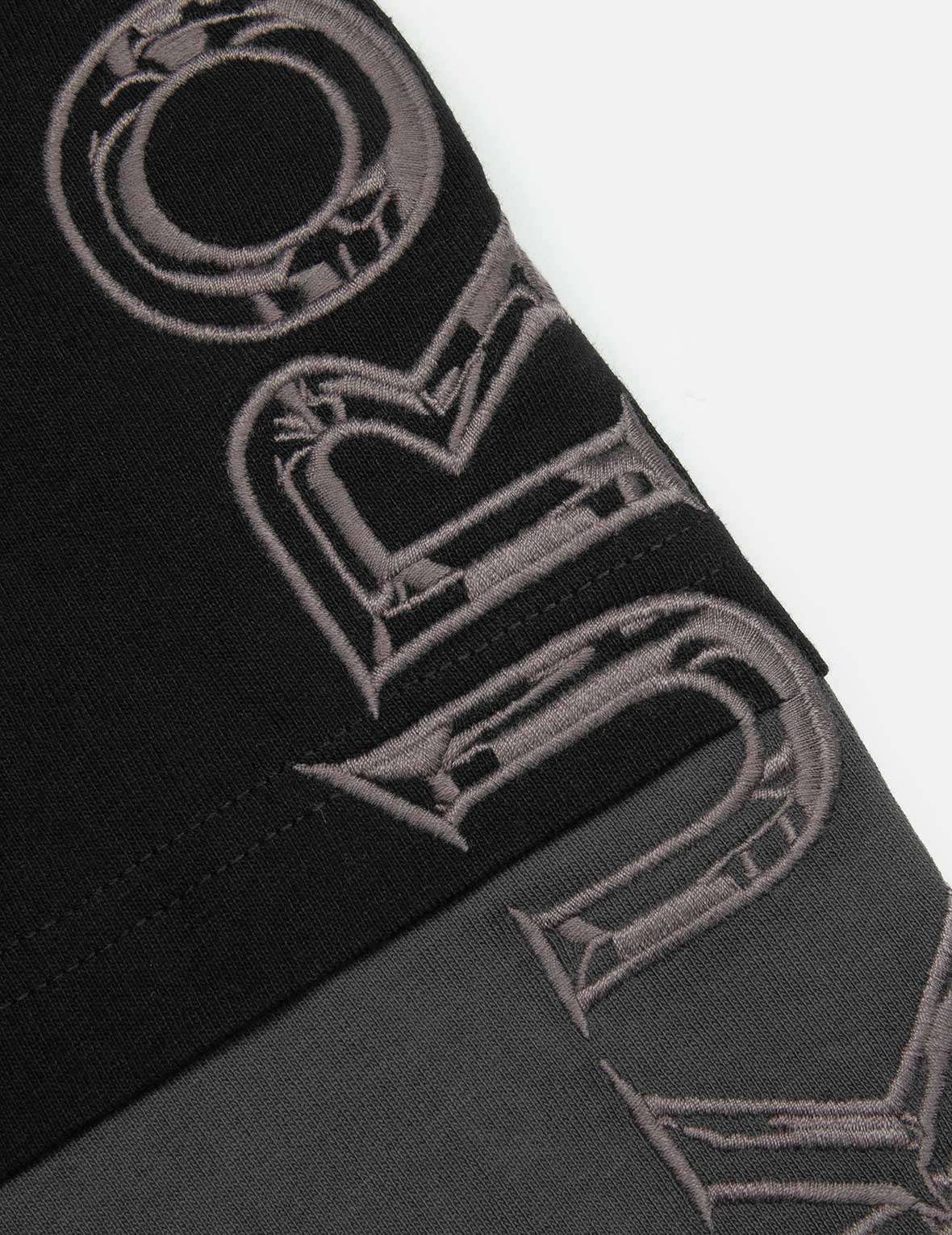 2-in-1 3D Logo Embroidery Loose Fit Long Sleeve T-shirt