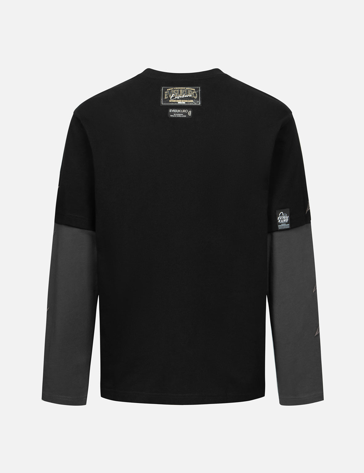 2-in-1 3D Logo Embroidery Loose Fit Long Sleeve T-shirt