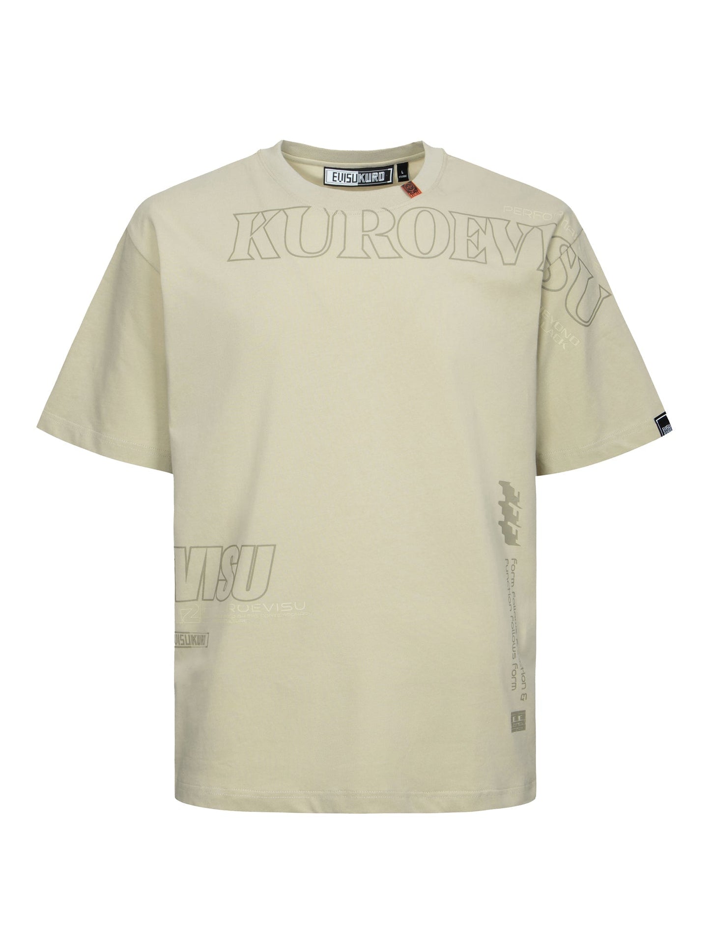 ロゴとスローガンプリント ファッションフィット Tシャツ