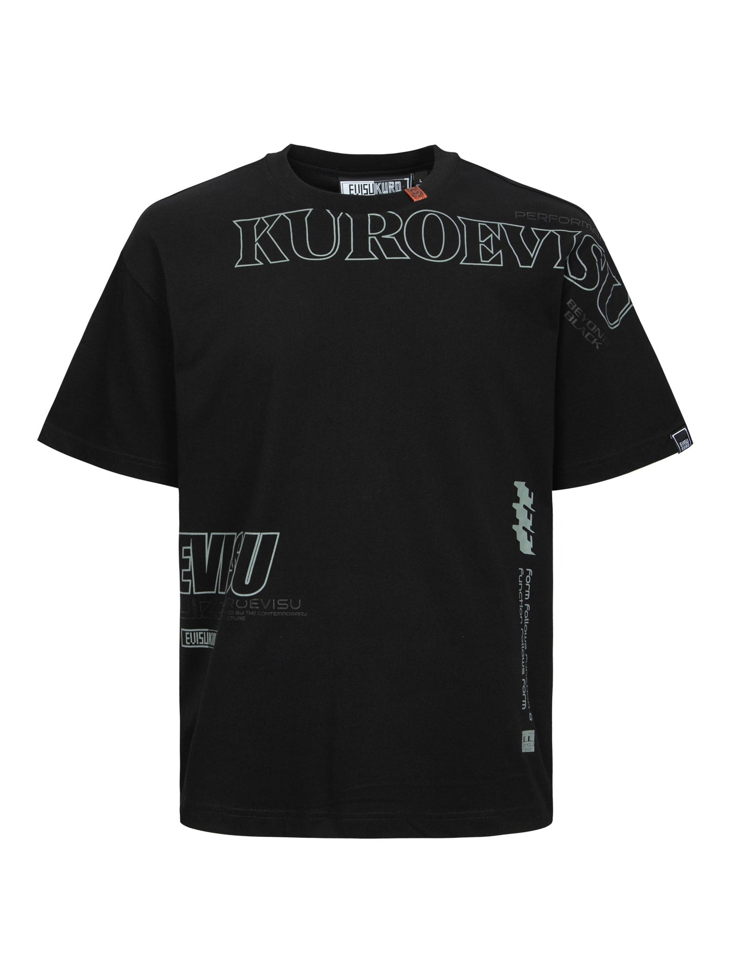 ロゴとスローガンプリント ファッションフィット Tシャツ