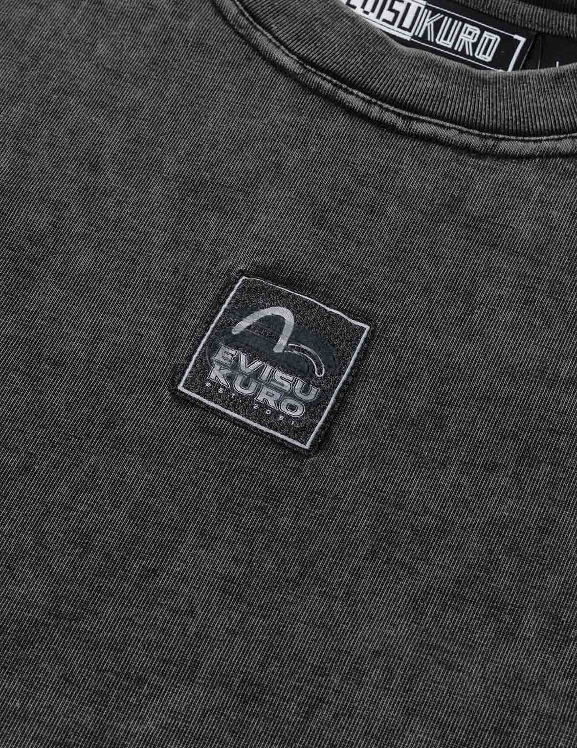 EVISUKUROラベルとカモメプリント オーバーサイズ 2-in-1長袖 Tシャツ