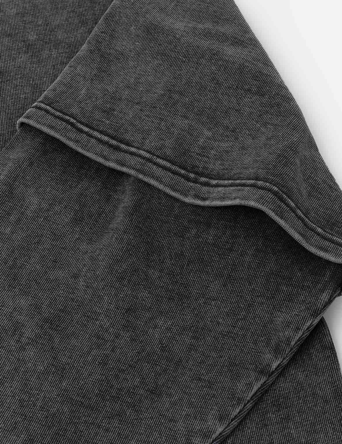 EVISUKUROラベルとカモメプリント オーバーサイズ 2-in-1長袖 Tシャツ