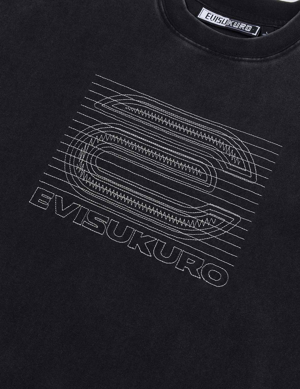 EVISUKURO E Logo Glow-in-the-dark Embroidery Loose Fit T-shirt