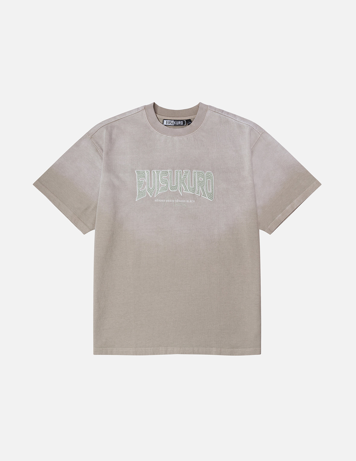 EVISUKURO Waffle Embroidery and Spray Dye Relax Fit T-shirt