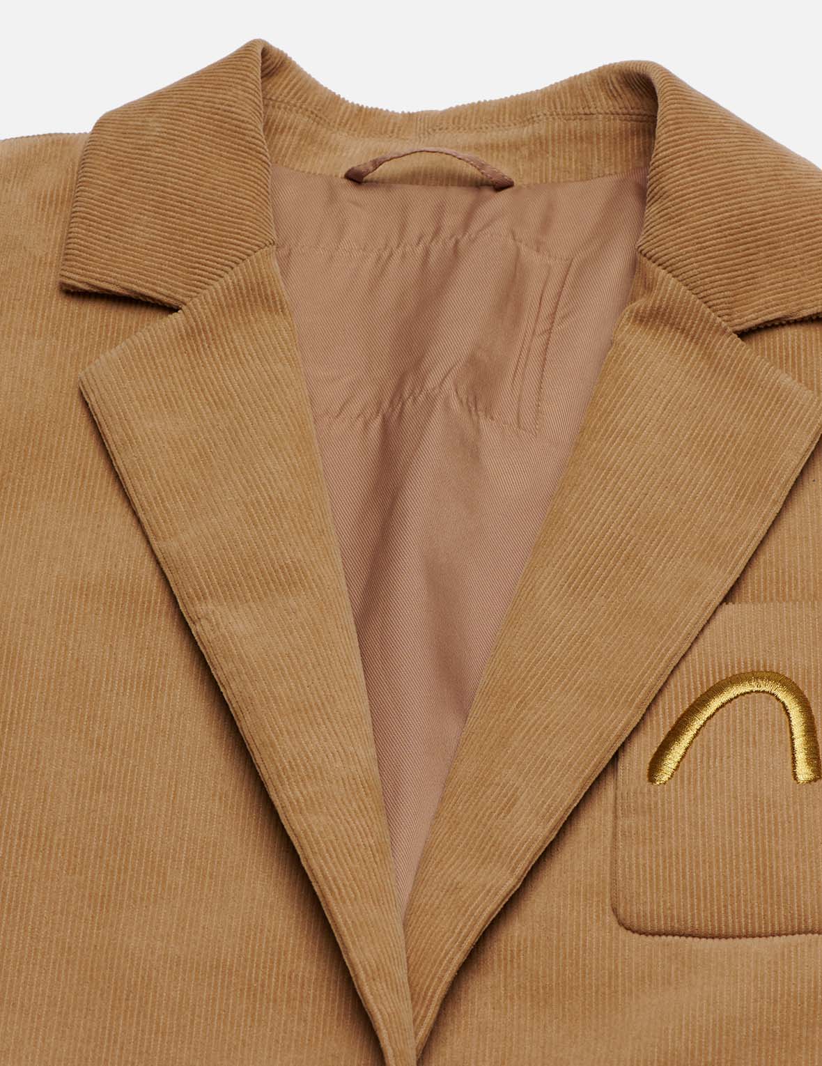 Seagull Embroidered Corduroy Oversize Blazer