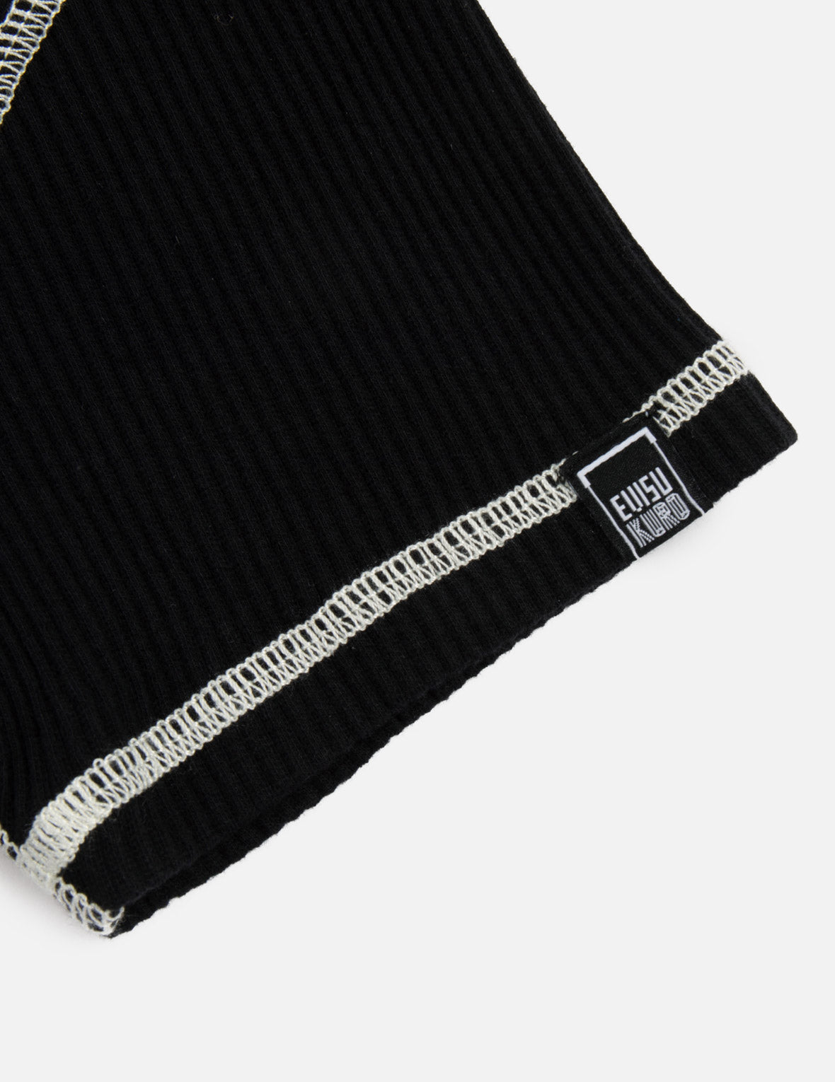 カモメ刺繍スタッドスリムニットトップ