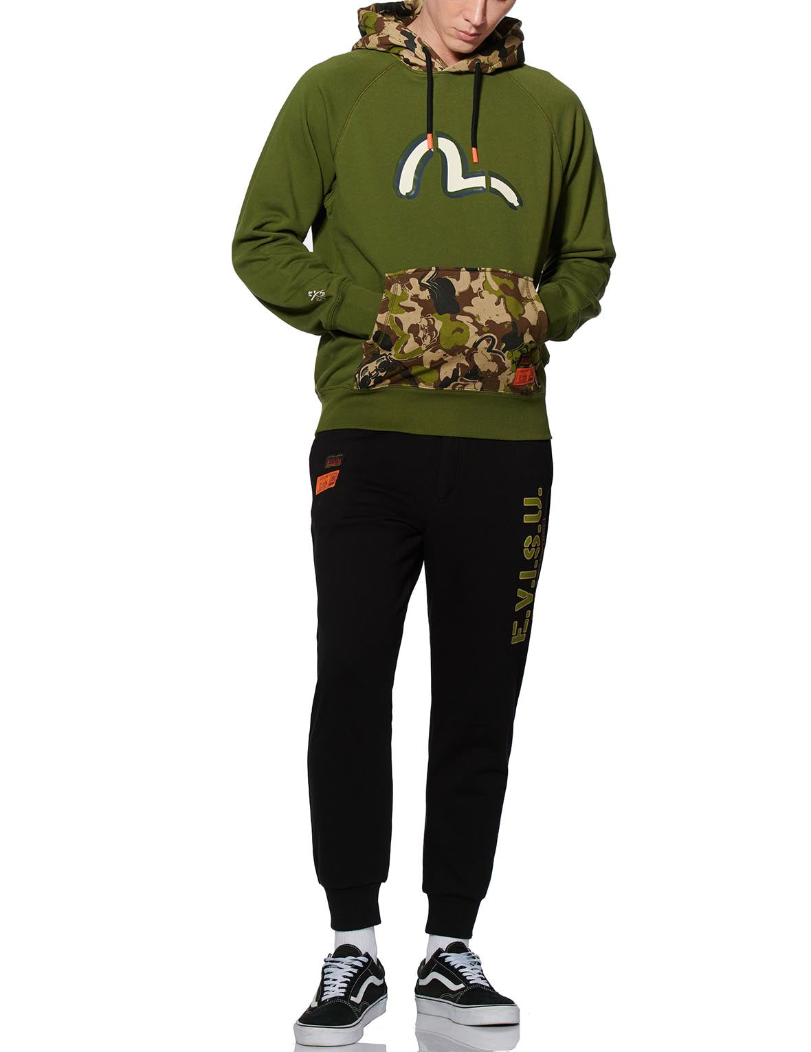Color-blocking Seagull Print Hoodie