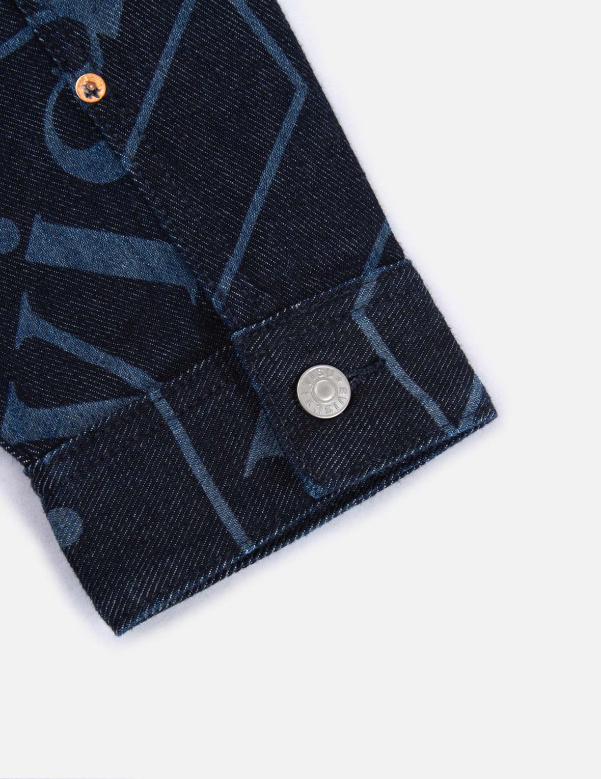 Logo Monogram Discharged Print Denim Jacket