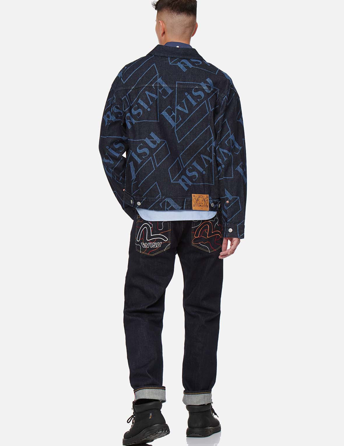 Logo Monogram Discharged Print Denim Jacket