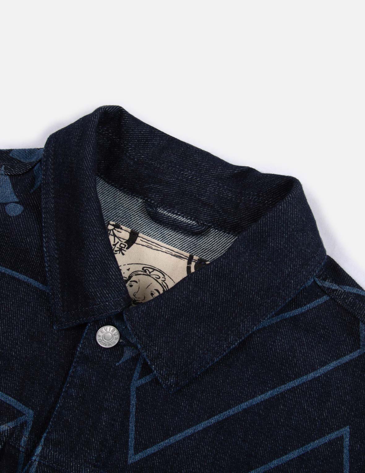 Logo Monogram Discharged Print Denim Jacket