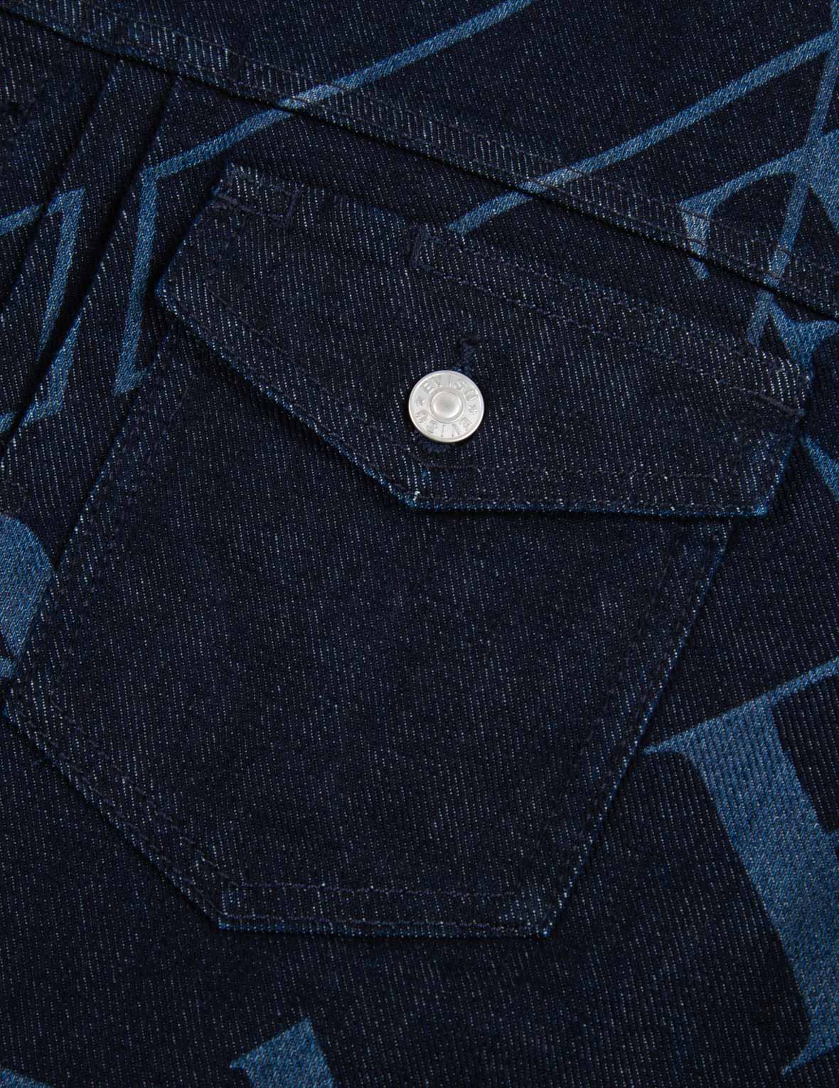 Logo Monogram Discharged Print Denim Jacket