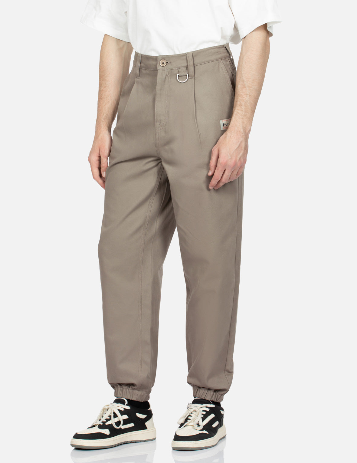 Kamon and Logo Embroidery Woven Jogger Pants