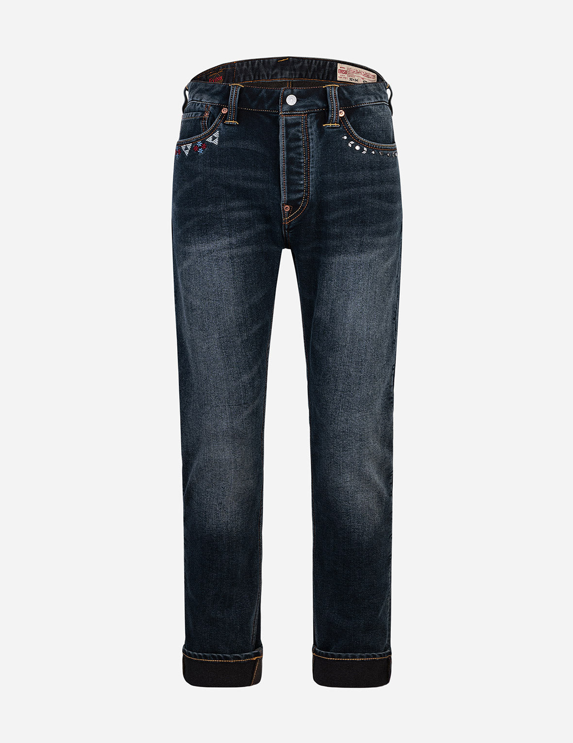 Seagull Embroidery with Metal Studs Carrot Fit Jeans #2017