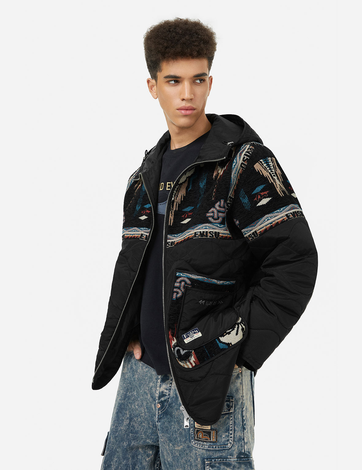 Chimayo Tapestry Jacquard Relax Fit Quilted Jacket