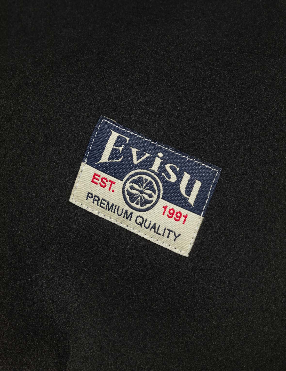 恵比寿とカモメ刺繍リラックスフィットパデッドバーシティージャケット