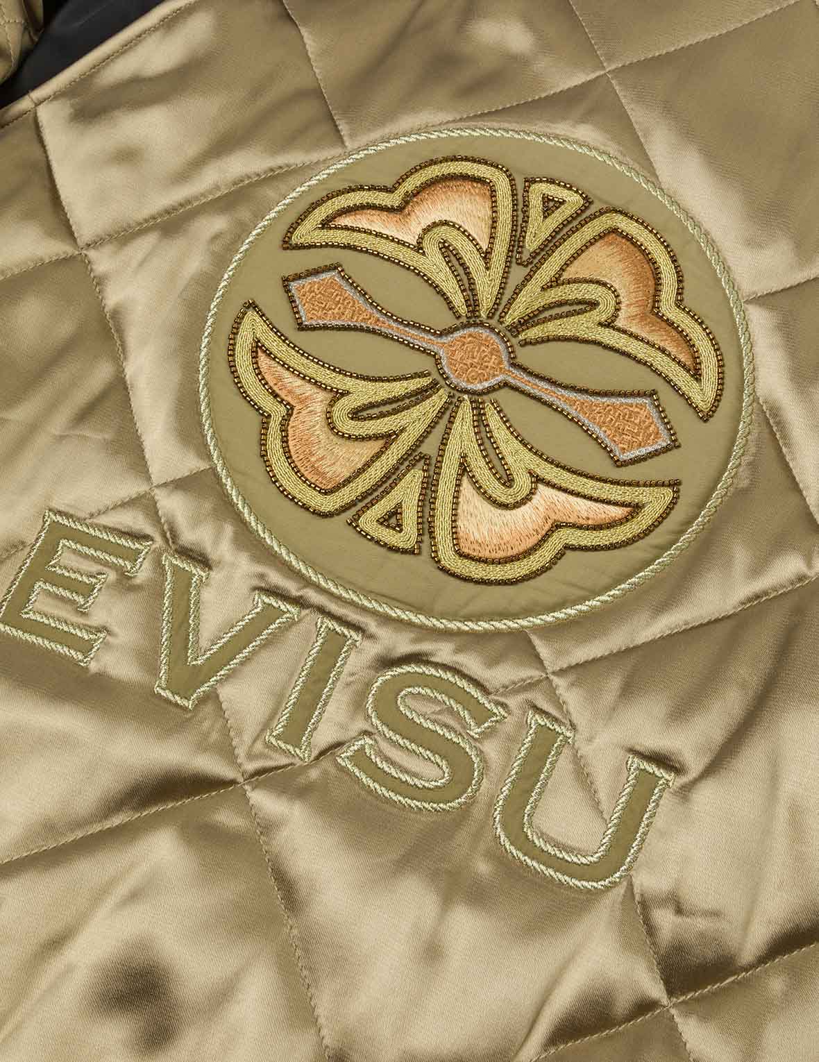 家紋ビーズ刺繍リラックスフィットパッド入りスカジャン